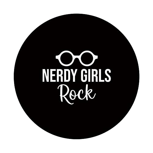 Nerd Saying Joke Pun Nerdy Girls Rock PopSockets Swappable PopGrip, Black - Image 3
