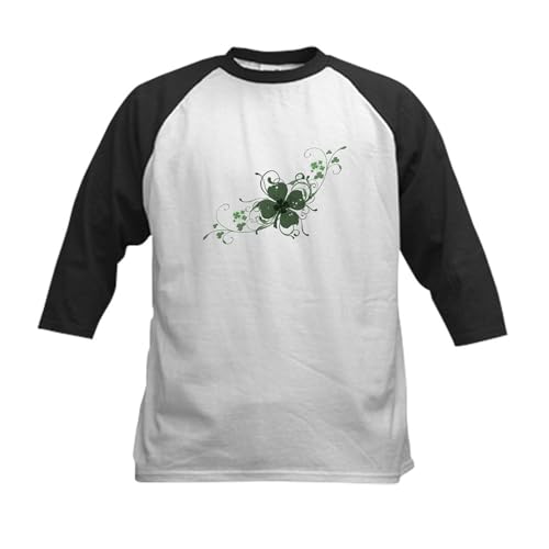 CafePress Elegant Shamrock Kids Baseball Jersey Kids Cotton Baseball Jersey, 3/4 Raglan Sleeve Shirt