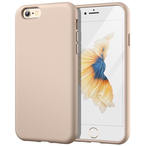 JETech Funda Silicona para iPhone 6s Plus/6 Plus 5,5 Pulgadas, Protectora de Cuerpo Completo con Tacto Suave y Sedoso, Antigolpes Carcasa con Forro de Microfibra (Oro)