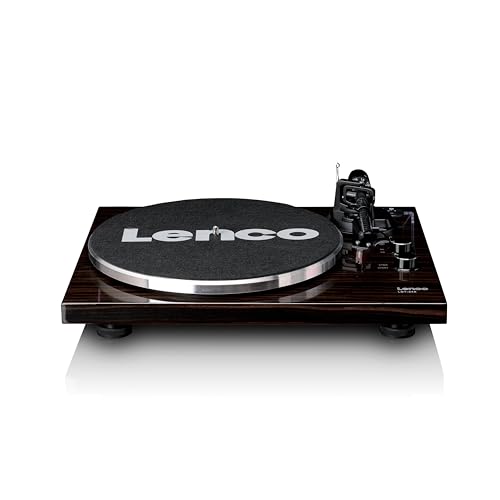 Lenco LBT-345WA Tourne-disque avec Bluetooth® et micro rouge 2M, stabilisateur de platine chromé – Noyer - Les Beatles, Paul McCartney, John Lennon, RIngo Starr, George Harrison Lenco LBT-345WA Tourne-disque avec Bluetooth® et micro rouge 2M, stabilisateur de platine chromé - Noyer – Image 4