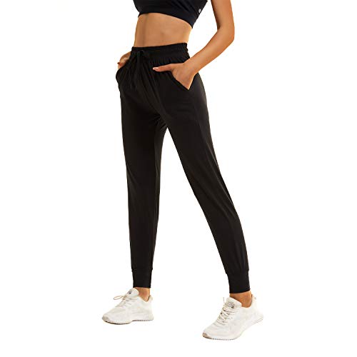 Photo 1 of **USED** TNNZEET Sweatpants for Women, Black Joggers with Pockets, Yoga Lounge Workout Pants Black Medium