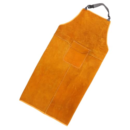 balacoo Electric Welding Clothing Apron Leather Heat Proof Large Pockets Full Coverage Unisex Size Random Color