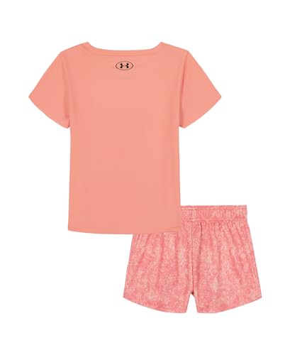 Image of Under Armour Girl's 2-piece Short Sleeve Tee and Shorts Set, Lightweight and Comfortable