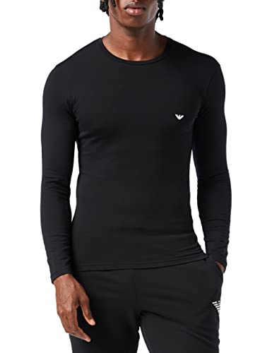 Maniche lunghe Emporio Armani Uomo Maglietta Basic In Cotone Elasticizzato T-shirt, Nero, L