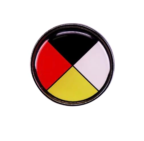 Image of Medicine Wheel Indigenous History Culture Native American First Nation Sun Dance Circle Sacred Hoop 1.2 inch Enamel Pin Badge