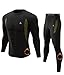 CL convallaria Long Johns for Men, Thermal Underwear Set Winter Hunting Gear Sport Base Layer Top and Bottom Midweight Black XL