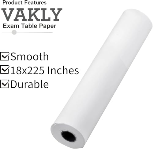 Image of Exam Table Paper - 18''X225' Disposable Smooth Medical Barrier Cover Roll - Wide Paper Rolls for Spas, Daycares, Doctors, Chiropractors, Examination and Massage Tables (6)