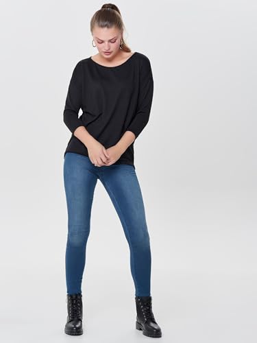 ONLY Onlelcos 4/5 Solid Top Jrs Noos, Camisa Manga Larga Mujer, Negro (Black), 38 (Talla del Fabricante: Medium)