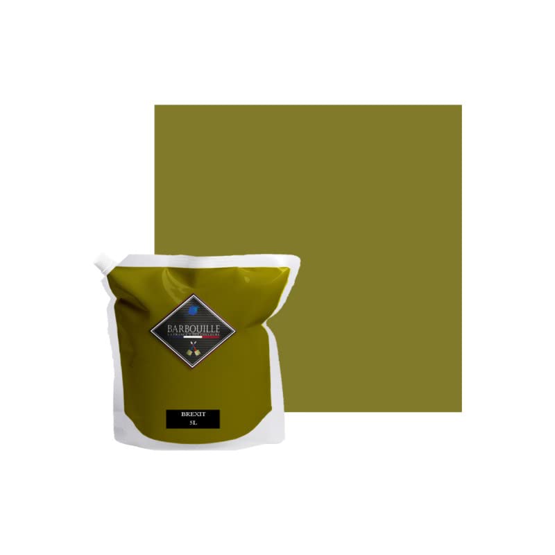 Peinture Vert Kaki Acrylique Brexit - Aspect Satin - Peinture Mur, Plafond, Boiserie & Balcon - Lessivable - Séchage En 30 min - COV A+ - Fabriquée En France - 5 L - BARBOUILLE