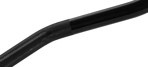 Image of Signature Fitness Standard Threaded Curl Barbell Curl Bar with Collars, 48 inch, Black