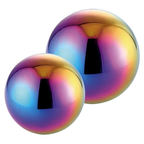 BESPORTBLE 2pcs Garden Reflector Outdoor Mirror Spheres Garden Spheres Solar Gazing Balls for Gardens 8 Inch Gazing Ball Mirror Trim Decor Reflective Globe Mirror Ball Metal Stainless Steel