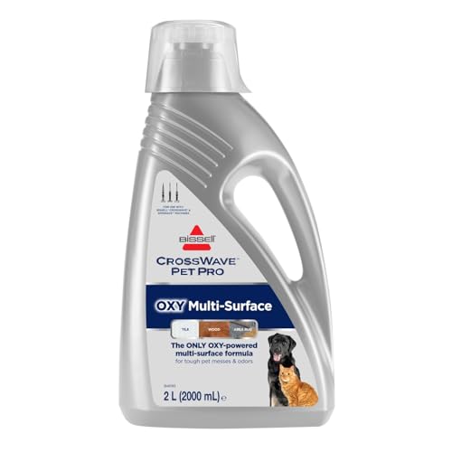 BISSELL CrossWave Pet Pro Oxy, fórmula para BISSELL CrossWave, fórmula multisuperficia potencia del oxígeno, ingredientes de limpieza activos, tecnología de eliminación de olores patentada, 2L, 4019M