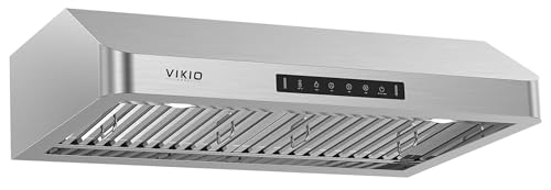 Range Hood 30 Inch Under Cabinet, Kitchen Hood with 980 CFM, 3-Speed Gesture Sensing & Touch Control Panel, Stainless Steel Vent 2 Pcs Baffle Filters with Handlebar