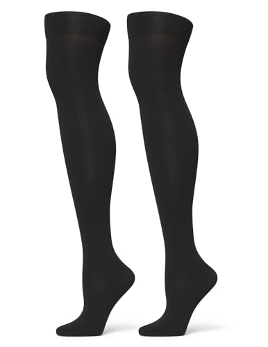 HUE Women's Opaque Over The Knee Sock 2 Pair Pack