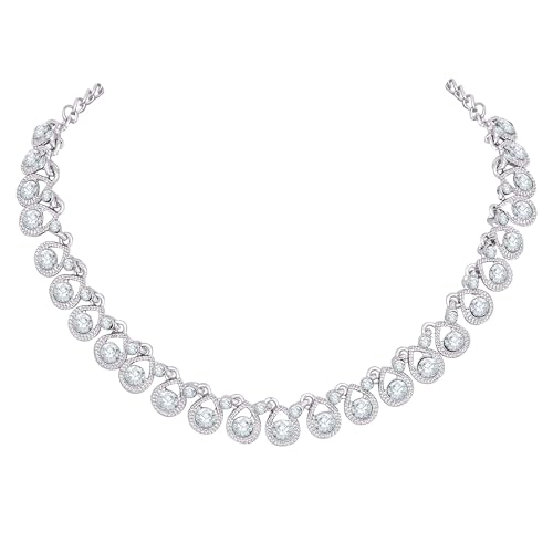 Image of Atasi International Diamond /Stones Necklace Set with Earrings for Women | Stylish Jewellery for Party, Wedding and Festive Occasions | Fashion Accessories