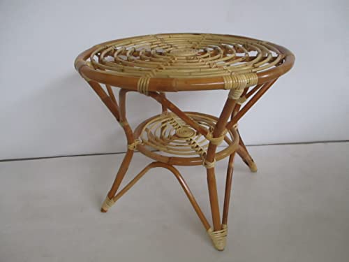 fantasie d oriente Tavolo TAVOLINO in Rattan Naturale DIAM.CM.65X56 H. Vimini MIDOLLINO