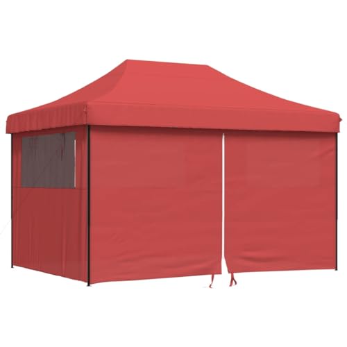 vidaXL Tienda de Fiesta Plegable Pop Up 4 Paredes Laterales Burdeos, Tienda, Tienda de jardín, cenador de Camping, toldo cenador, cenador toldo