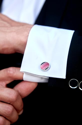 Image of HISDERN Ties for Men Stripe Plaid Tie Classic Necktie Pocket Square Cufflinks Set for Formal Wedding Business Party
