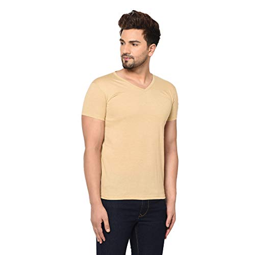 Image of Men's Cotton Blend Half Sleeve V Neck Tshirt
