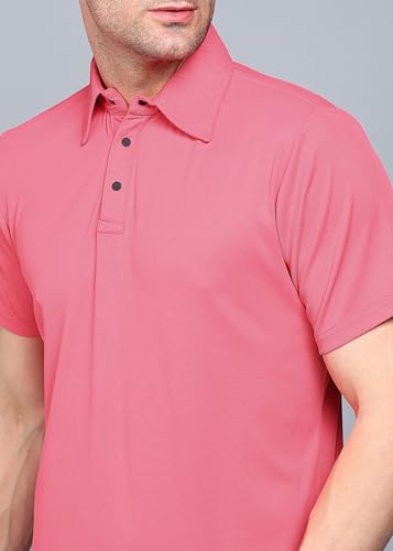 Image of INKKR Men Soild Polo Neck Texture T-Shirt