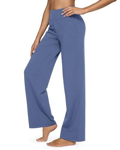 Image of G4Free EverGoing Yoga Pants Women Wide Leg Pants with Pockets High Waist Stretch Dress Casual Sweatpants Petite /Regular /Tall