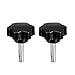 Tool parts Clamping Screw Knob 48mm Dia Plum Hex Shaped Grips Knob M10 x 40mm Thread - 2pcs