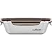 CANDL Cuitisan (Flora) Contenitore ermetico per Alimenti in Acciaio Inossidabile con Coperchio con Chiusura a Clip, Adatto a Forno e microonde, EC7-SS05, Rettangolare, (18,4cm x 13,0cm x 6,0cm/580ml)