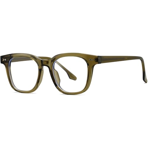 Image of AIEYEZO Fashion Blue Light Glasses for Women Men Retro Anti-Blue Light Eyeglasses TR90 Square Frame Computer Glasses