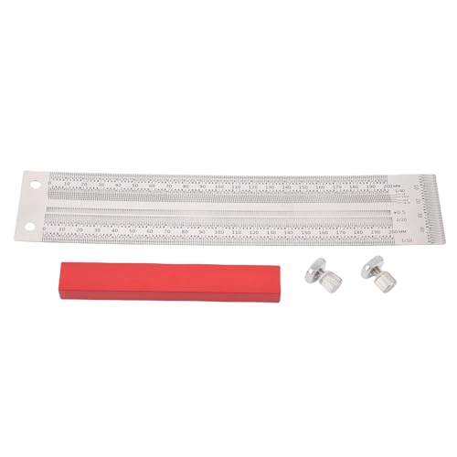 Yechiry 7.87インチ 超精密 マーキングT定規、 より明瞭な目盛り 高精度 測定用鉛筆 Tスクエア ステンレス鋼製 & 穴測定機能付き 大工向け デザイナー向け 建築家向け