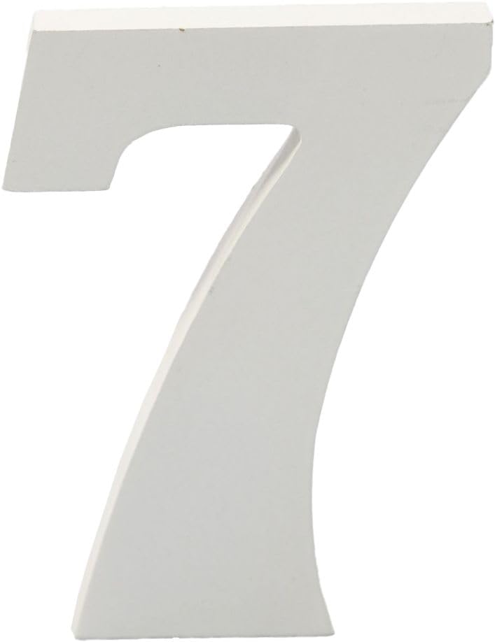 6 Inch White Decorative Wooden Letters and Numbers (7)
