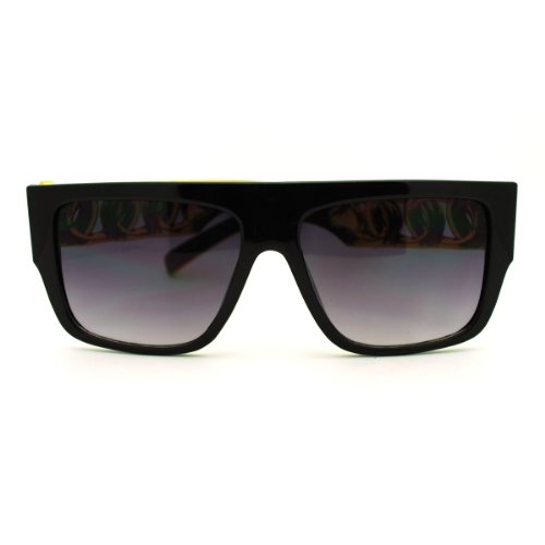 Thick Gold Chain Designer Celebrity Sunglasses Bold Square Plastic Frame3