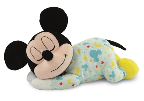 Clementoni Disney Baby Mickey Relaxing Plush - peluche para recém-nascido a partir de 0 meses, para promover o relaxamento e o relaxamento com ruído branco, terapia de cor, luzes e melodias