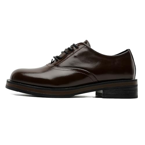 Men's Business Derby Shoes with Retro Square Toe Design, Casual Formal Work Office Leather Shoes, Slip-Resistant and Lightweight Suit Dress Loafers2