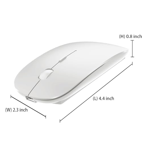 Image of KLO Rechargeable Bluetooth 5.2 /3.0 /Type-C /USB-2.4G Mouse for MacBook /MacBook air /Pro /iPad, Wireless Mouse for Laptop /Notebook /pc /iPad /Chromebook (White)