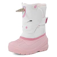 MK MATT KEELY Kids Snow Boots Boys Girls Winter Insulated Waterproof Ankle Boots Toddlers Knee High Walking Boots with High Traction Soles,Pink,9 UK Child