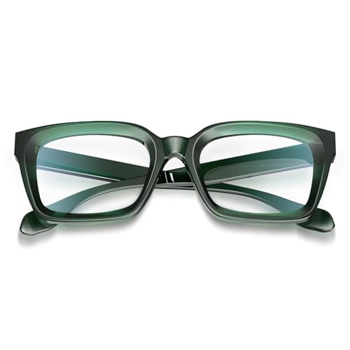 Image of VISOONE Chunky Square Anti Glare UV400 Blue Light Blocking Computer Glasses | 99% Digital Screen Filter Non-Prescription Clear Lens Thick Frame 32g Lightweight Eyewear Office for Men Women MONTANA