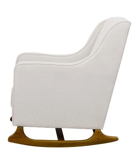 Poltrona/Cadeira de Amamentação Balanço e Puff- Suede OFF- Rosilú Decor