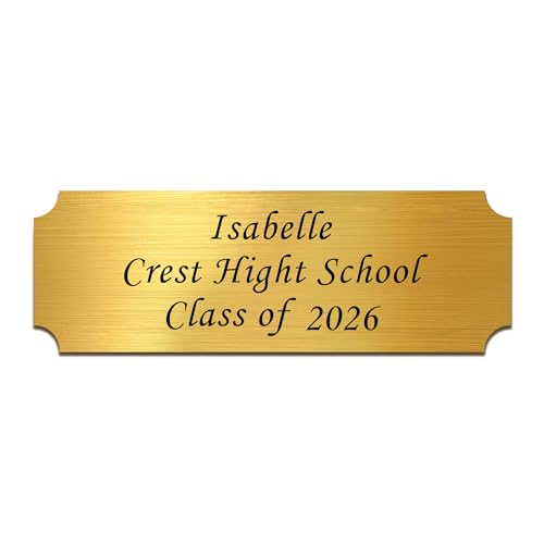 Image of Engraved Name Plates 1 inch x 3 inch Graduation Gifts Class of 2026 Custom Plaque Trophy Plates Engraved Name Plate Custom Engraved Plate Personalized Engraved Brass Plaque(Gold-1, 3x1 in)