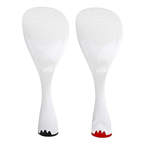 2 Pcs Non Stick Rice Spoon Rice Spatula Stand up Serving Spoon Spatula for Kitchen Cooking Cover