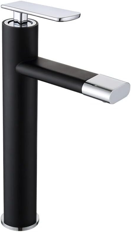 Robinet de lavabo avec mitigeur anti-éclaboussures et jet rotatif noir et or