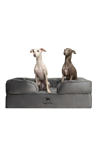 Image of NOAH & PAW Large Dog Bed, 35x25x11 Inch, Orthopedic Dog Beds, Eggshell Memory Foam Infused with Cooling Gel, Inner Cover, Water Resistant, Machine Washable (Velvet Sofa Collection)