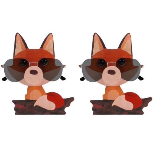 YSJCHEBS 2 Uds Monturas De Gafas En Forma De Zorro, Monturas De Gafas Creativas, Decoraciones De Escritorio, Monturas De Gafas De Madera, Accesorios De Almacenamiento De Gafas