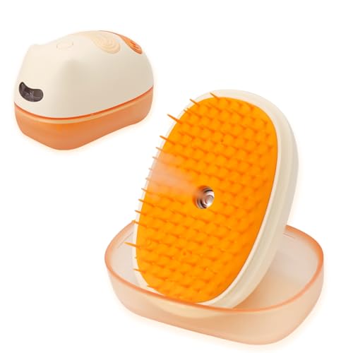 Image of Cat Steam Brush for Easy Grooming - Dual-Head Petting & Shedding Tool with Spray Feature | Skin-Friendly & Massage Function | The Stylish Shedding Solution for Cat Lovers