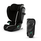 CYBEX サイベックス【公式】ソリューション G2 ムーンブラック プラス 折りたたみ、ISOFIX 固定、R129適合、12歳まで使える、ロングユース、軽量、ジュニアシート (オリジナルリフレクターバンド付き)