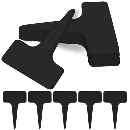 ZKGYUS 100 Piezas Etiquetas Plantas Plástico,Etiquetas De Plantas,10x6cm Marcadores para Plantas,Marcadores De Planta En Forma De T,Etiquetas Semilleros con Blanco Rotulador,para Semillas,Flores