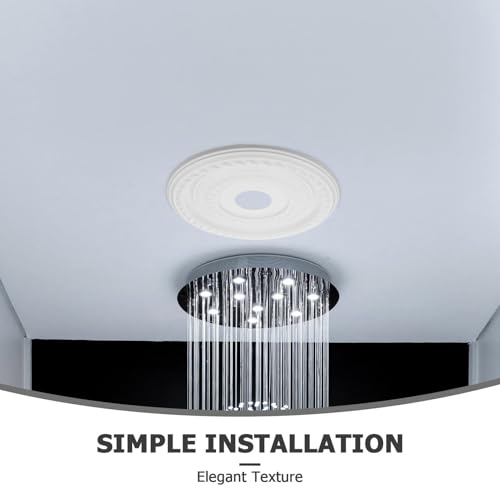Medallón de techo blanco de 41 cm para lámparas y ventiladores de casa 4