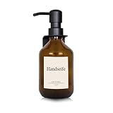 Seifen-Spender braunes Glas 300ml für Handseife mit Wandhalterung mit schwarzer Edelstahlpumpe reuse & reduce Retro