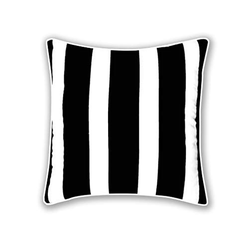 ARLINENS 100% Cotton Duck Quality Printed Cushion Covers Size 18"x18" in Following Designs (Black White Stripe BOLD)