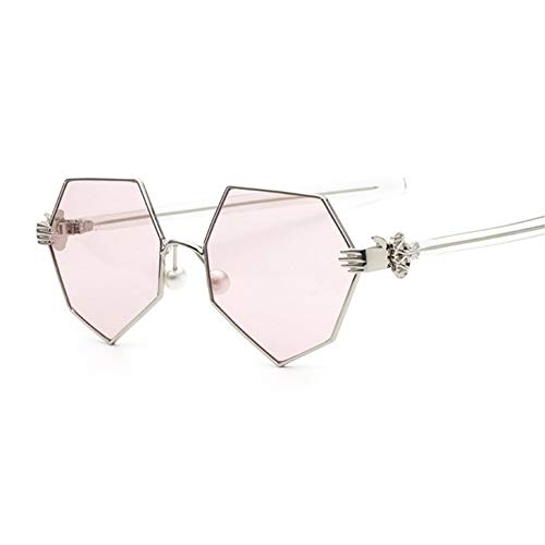 Lunettes de soleil géométriques d'exception ornées de perles de mode