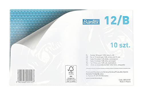 Bantex Satz mit 10 Luftpolsterumschläge Polsterumschlag Versandtaschen B2 (225 x 140 mm) 12/B, Weiß, Briefumschläge, Luftpolster Umschläge Taschen mit Selbstklebeverschluss